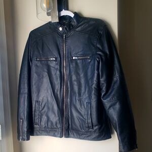 NWOT BLACK LEATHER YOUTH JACKET